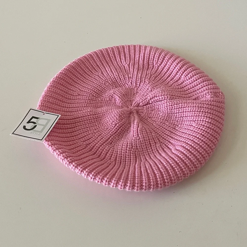Knit Beret Knitted Pink